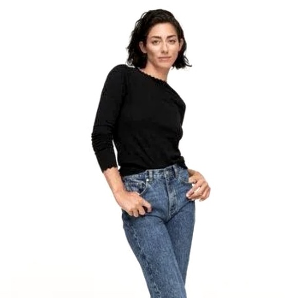 Joseph A. Black Scalloped Sweater - Picture 4 of 10